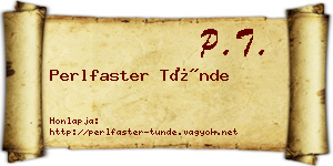 Perlfaster Tünde névjegykártya